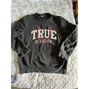 True Religion Black Crew Neck Sweater Size Medium